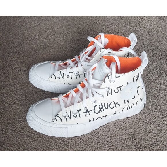 Converse All Star "Not A Chuck" White Orange Kids Size 6 Women's Size 7.5 - Picture 2 of 8